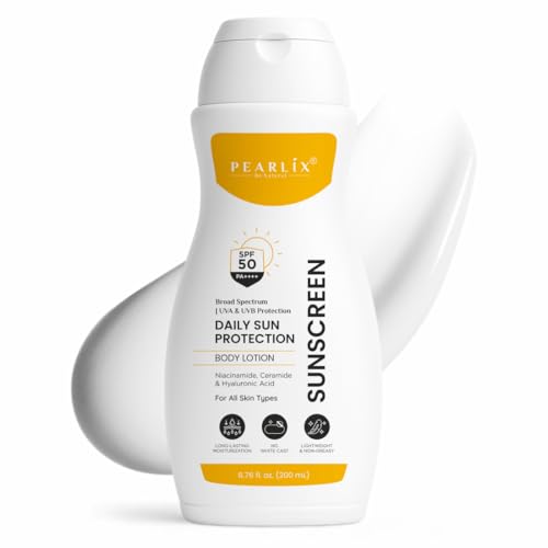Image of Sunscreen Body Lotion For All Skin Type with SPF 50 PA++++ Broad Spectrum UVA & UVB Protection, No White Cast, Enriched with Carrot Seed & Raspberry - Body Sunscreen Lotion 200ml