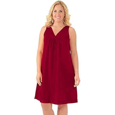 Exquisite Form Women's Plus Size Coloratura Sleeveless Short Gown, Sangria, X-Large Cover