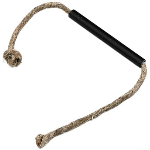 Feuerstarterseil, wasserdicht, gewachst, Hanfzunderschnur mit Aluminiumgriff für Outdoor-Camping, Bushcraft-Survival-Kit