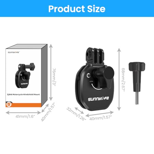 Image of ZORBES Motorcycle Windshield Mount Clamp Aluminum Clip for Insta360 X5 /X4 /Ace Pro 2 /Ace Pro, Motorcycle Bracket Clip for GoPro 13 for DJI Osmo Action 5 Pro Accessories