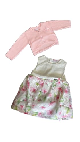 Vestitino elegante Generico Bellissimo vestitino floreale 2 pezzi più coprispalle rosa antico in cotone (12 mesi)