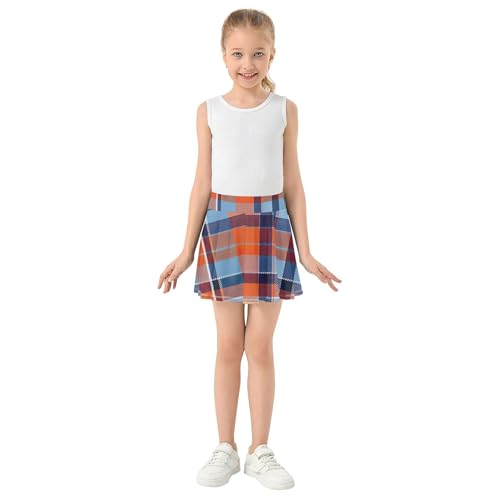 Athletic Shorts Girls Skorts Plaid Navy Blue Tennis Skirts for Kids Purple Flowy Skort 3t3