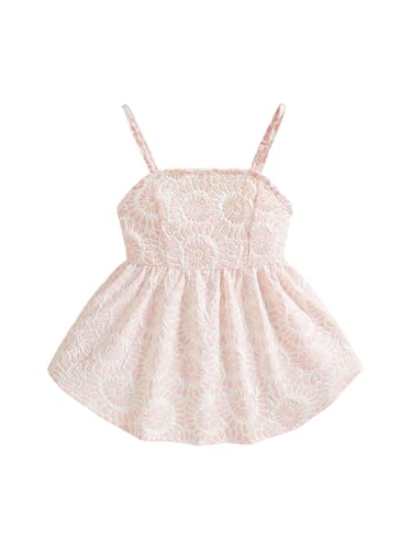 Girls' Floral Blouses Shirts Spaghetti Strap Camisole Tops Summer Babydoll Peplum Top