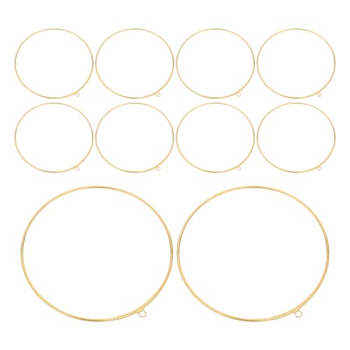Milisten 12 Anillos Atrapasueños de Metal Dorado 120 Mm Orificio para Colgar Aros Redondos Abiertos para Manualidades, Macramé, Marcos con Flores y Decoración de Pared DIY