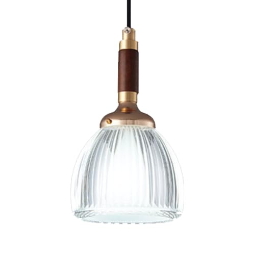 Lámpara colgante de cobre y vidrio con rosca G9 diseño industrial
