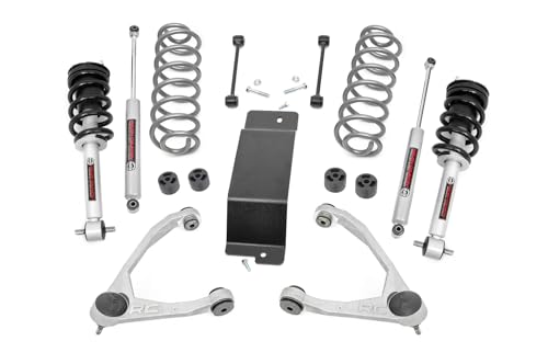 Rough Country 3.5 Lift Kit with N3 Struts & N3 Shocks for Chevy Avalanche Tahoe Suburban & GMC Yukon 1500 (2007-2020) - Aluminum Control Arms Up to 32 Tires