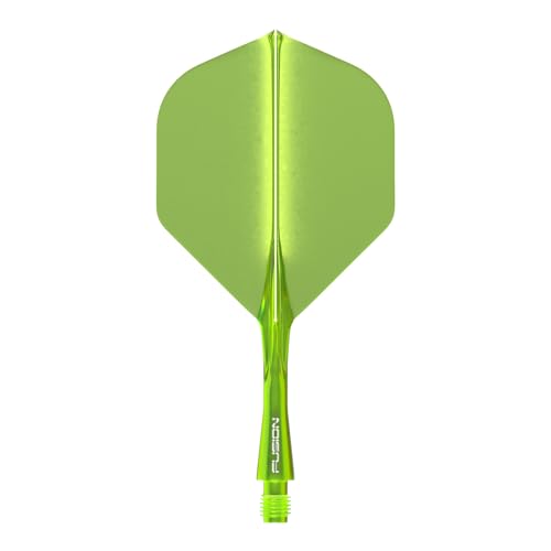 WINMAU Darts Fusion Integrated Flight & Shaft System - No.2 Shape & Design - Yellow Colour, Short Length, Short (22mm)