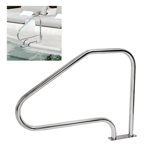 KUAFU Pool Handrail Stainless Steel Swimming Pool Hand Rail Stair Rail Ladder Step Hand Grab Rail Pool Railings for Inground Pools