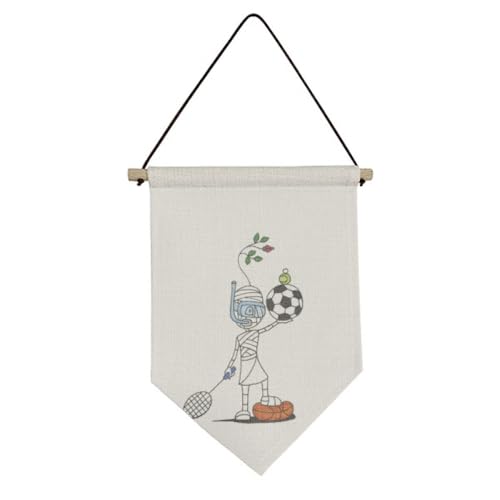 Drapeau en toile football avec ballons décoratifs suspendus