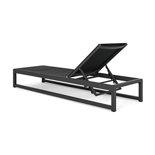 Christopher Knight Home Eudora Outdoor Chaise Lounge (Set of 2), Aluminum, Black, Gray - Thumbnail 6