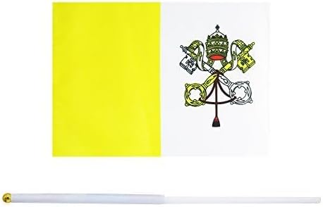 10 Pack Vatican Flags on Stick 5x8 Inch,Patriotic Decorations,Classroom Decor,Small Mini Flags on Sticks,Flag Decorations for Party. image 4