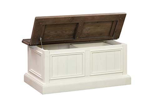 Amazon Brand - Stone & Beam FSC Certified Reclaimed Pine Storage Bench, White, 18" D x 39" W x 21" H
