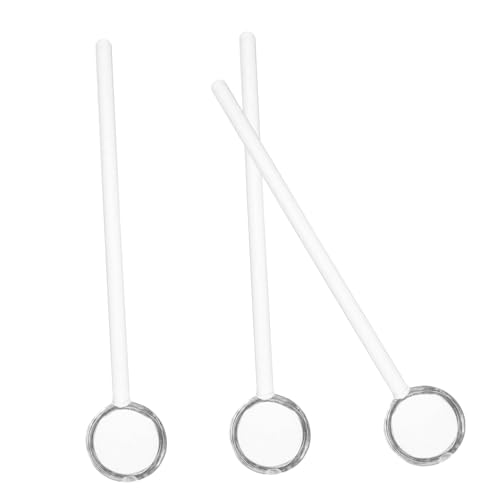 Healifty 3 piezas Cucharas de Vidrio Mini para Café y Té Cucharillas Pequeñas para Yogur y Bebidas Frías Agitadores Prácticos para Uso Diario Hogar y Restaurante Reutilizable