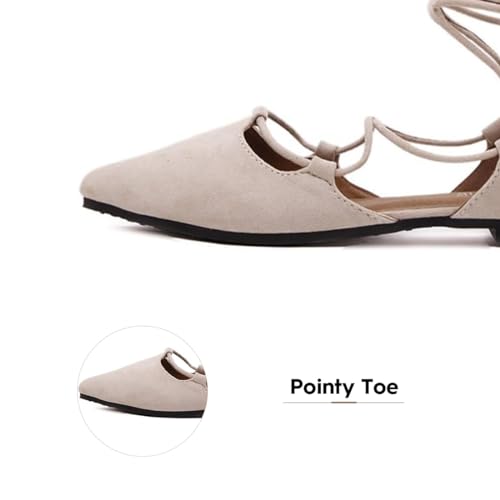 YIBLBOX Womens Sandal Pointy Toe Ankle Strap Wrap Ballet Flats Lace Up Wedding Party Sandals2