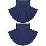 TiaoBug Damen Herren Rollkragen Kragen Hälfte Shirts Bluse Pullover Hals Ersatzteile Zubehör Mock Neck Dunkel Blau One Size