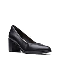 Clarks Freva55 Court Womens Black Leather, 4.5