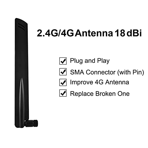 Antenas Wi-Fi,Antena WiFi 18dBi Para Substituição | 4G/2.4GHz WiFi Booster Antena Omnidirecional RP-