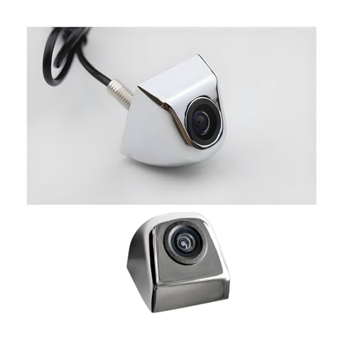 CGEAMDY Telecamera Anteriore per Auto, Telecamera di Retromarcia HD LED, Visione Notturna, Fotocamera Posteriore con Eccellente Visione Notturna IP68 Impermeabile, Grandangolo 155 Gradi(Argento)