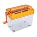 Changor Mini Paper Shredder with Compact Design, Hand Crank Shredder for Office, Portable with Transparent Panel, Shred A6 Pape (Orange)