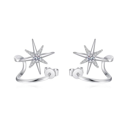 Boucles d'oreilles Moissanite StarGems flocon de neige argent 925 bijoux femme EX074