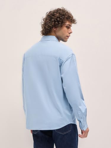 Image of THE BEAR HOUSE Men's Cream Relaxed Fit Cotton Shirt