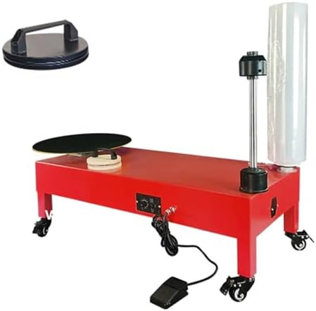 Electric Double Shaft Stretch Film Wrapping Machine, Adjustable Turntable Speed, 30 RPM, Efficient Packaging Baler, Heavy-Duty Wrap Dispenser, Ideal for Industrial Use, 60cm Width