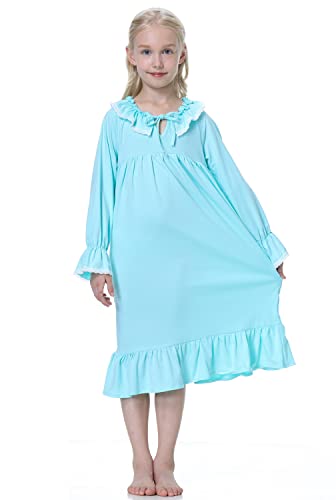 PUFSUNJJ Kids Girls Soft Cotton Nightgown Sleepwear Dress Toddler 3-12 Years