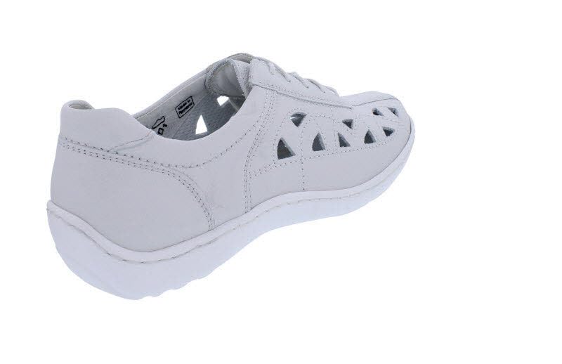 Waldläufer Halbschuh Henni 496003-139-297, Glattleder, gebrochenes Weiß, Weite H, ProAktiv Fußbett zum Wechseln Weiß