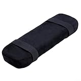 Vasiumic Chair Armrest Pads for Office and Gaming Chairs, Memory Foam Elbow Support with Strap, Fits All Chair Arms, Black, 23.5 x 7.5 x 3 cm (Pack of(1Pc)