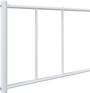 vidaXL Metal Bed Frame without Mattress with Footboard White 90x200cm