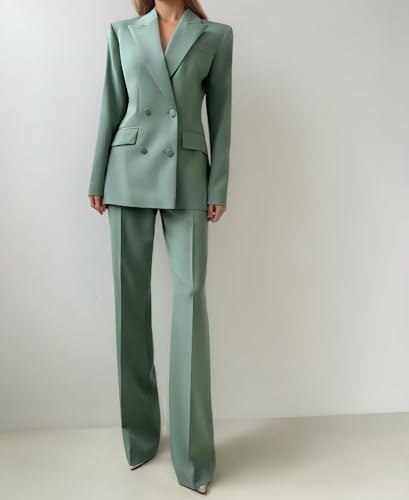 Formal 3 Piece Pant Suits for Women Business Double Breasted Womens Suit Square Neck Womens Tuxedo Suit Set2