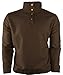 HARGLESMAN Mens Fashion Sweatshirts Casual Stand Collar Button Long Sleeve Fleece Cashmere Pullover Top Shirts with Suede Elbow Patches Warm Jacket Coat Apparel Cloth Brown 2XL
