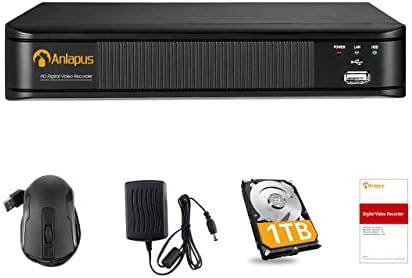 Anlapus 8 Channel 1080P HD DVR Network Video Receiver Recorder with 1TB Hard Drive, Supports TVI/CVI/AHD/960H 720P 1080P CCTV System