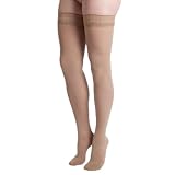 Medilast - Media Larga de Compresión Normal - Calcetín Compresivo para Varices, Piernas Cansadas o Sensación de Hormigueo - Fácil Colocación - Confort y Adaptabilidad - Color Beige - Talla M