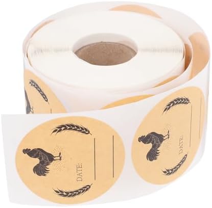 NUOBESTY Yuvarlak Kraft Kağıt Etiketler, Kendinden Yapışkanlı, Yumurta Kartonları ve Kavanozlar için, Haftalık Pazarlar ve Tarımsal Ambalajlar için Net Etiket - Görsel 1