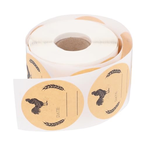 NUOBESTY Yuvarlak Kraft Kağıt Etiketler, Kendinden Yapışkanlı, Yumurta Kartonları ve Kavanozlar için, Haftalık Pazarlar ve Tarımsal Ambalajlar için Net Etiket