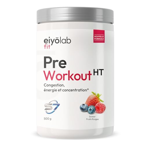 PRE WORKOUT HT | Booster Musculation sans Créatine | 3g de Bêta-Alanine + 3g d'Arginine + 4g de Citrulline + 200mg de Caféine + S7 | Énergie + Congestion Musculaire | 500g | Fruits Rouges | Eiyolab PRE WORKOUT HT | Booster Musculation sans Créatine | 3g de Bêta-Alanine + 3g d'Arginine + 4g de Citrulline + 200mg de Caféine + S7 | Énergie + Congestion Musculaire | 500g | Fruits Rouges | Eiyolab