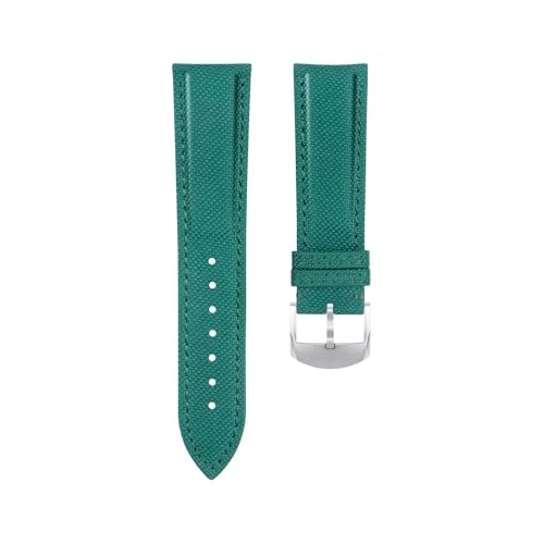 Bracelet montre cuir nylon vert argent pour Breitling Avenger Navitimer