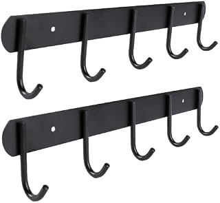 Encozy Coat Hooks Wall Mounted, Stainless Steel Coat Racks, Coat Hook, Coat Hooks for Wall, Coat Hooks Rack,Wall Coat Racks, Wall Hooks, Hooks Coat (Black 2PCS)