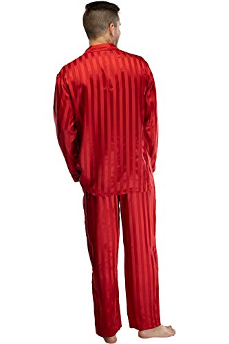 Intimo Men's Solid Jacquard Stripe Silk PJ3