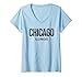 Mujer Chicago Illinois Skyline Pride - Ventilador deportivo Camiseta Cuello V