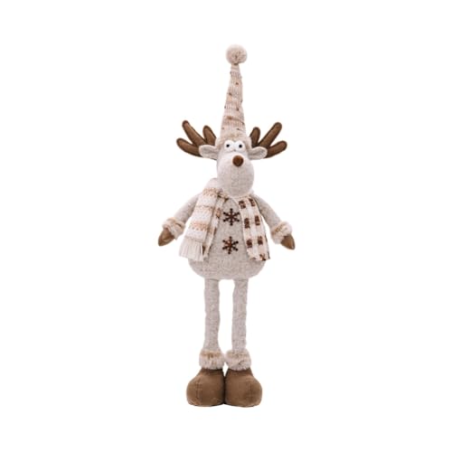 yomoe Decorazioni Natalizie in Piedi per Natale, Figura in Piedi Natalizia Imbottita con Gambe Estensibili, Peluche Natalizio Alce
