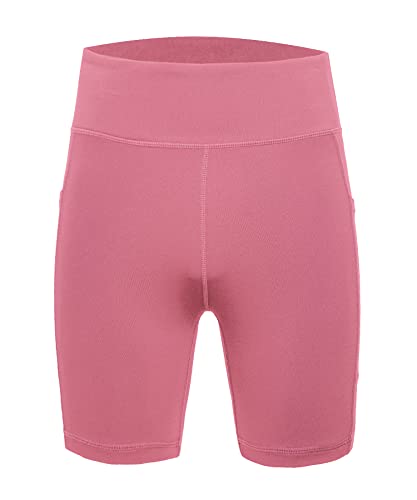 Image of DEVOROPA Girls 5 inch Spandex Volleyball Shorts Stretch Youth Athletic Gymnastics Shorts Kid Yoga Dance Compression Shorts Pocket