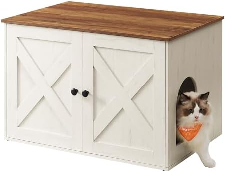 Feandrea Cat Litter Box Enclosure, Litter Box Furniture Hidden, I...