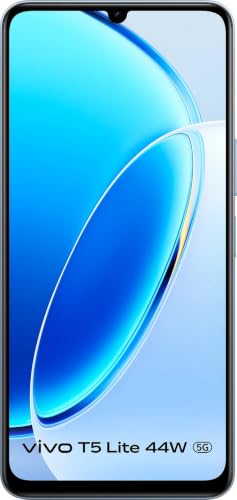 Image of vivo T5 Lite 44W 5G (Wave Blue, 6GB RAM, 128GB Storage) | MediaTek Dimensity 6300 5G Processor | 50MP AI Dual Rear Camera | 5MP Front Camera | 6.74-inch Display | 6500mAh Battery |