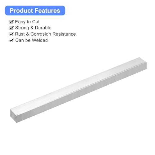 Image of uxcell Square Aluminum Flat Bar, 9 /16 inch Thick 0.8 inch Width 10 inch Length Square Aluminum Bar 6061 Aluminum Flat Plate, 15 x 20 x 254mm T6511 Solid New Mill Stock for Industrial Building