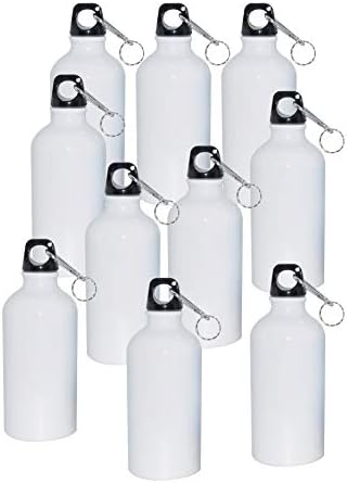 10pcs Blank Coated Sublimation 600ml Aluminium Water Bottle-White Sublimation Transfer