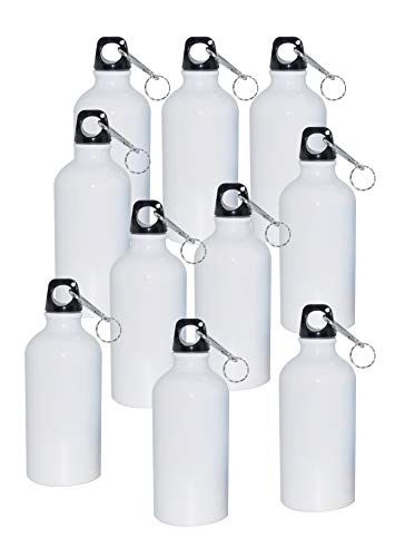 10Pcs Blank Coated Sublimation 600Ml Aluminium Water Bottle-White Sublimation Transfer #TOP1