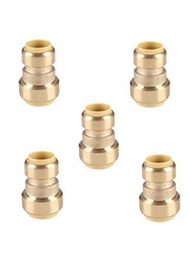 Efield Pack Of 5) Push Fit 3/4 Inch X 1/2 Inch Reducing Coupling, Push-To-Connect Plumbing Fitting For Copper thumb #8