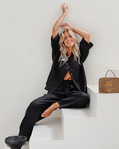 Magic Linen - Pajama Set Aveira, Linen Pjs for Women, 2 Piece Set3